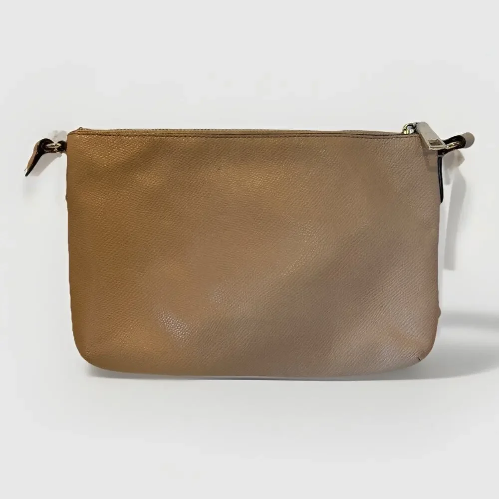 Coach F52881 Crossgrain Leather East West Pop Crossbody Bag beige Excellent